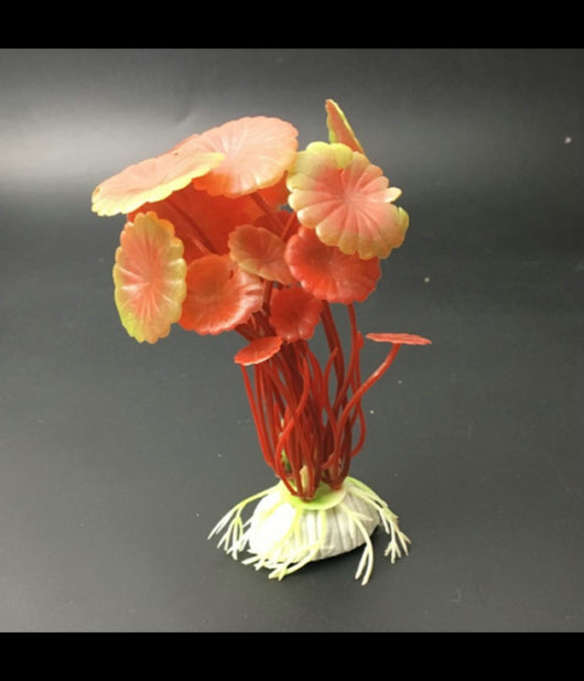 Pianta 10 Cm Piantina Artificiale Per Acquario Piante Finte Plastica Color Rosso         