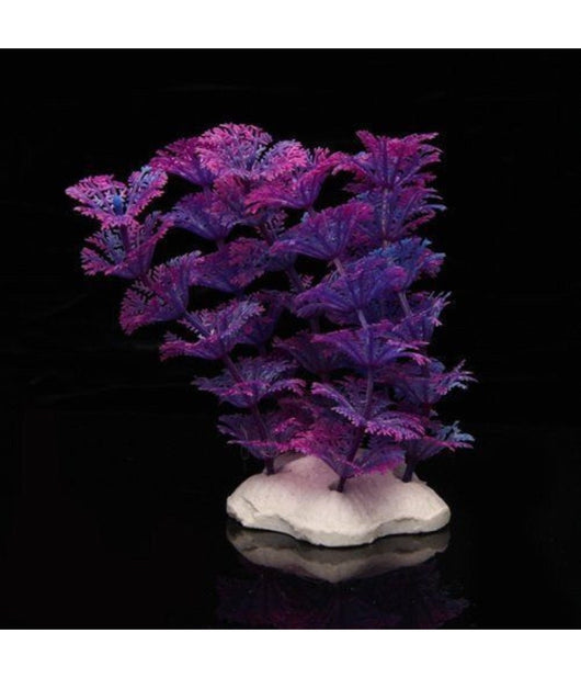 Pianta 11 Cm Piantina Artificiale Per Acquario Piante Finte Plastica Viola         
