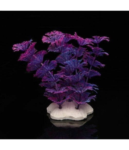 Pianta 11 Cm Piantina Artificiale Per Acquario Piante Finte Plastica Viola         