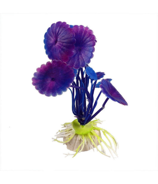 Pianta 11,5 Cm Piantina Artificiale Per Acquario Piante Finte Plastica Viola         