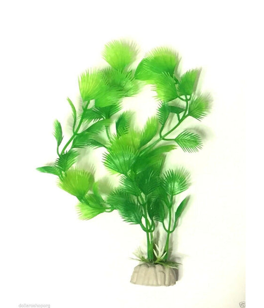 Pianta 18 Cm Piantina Artificiale Per Acquario Piante Finte Plastica Color Verde         