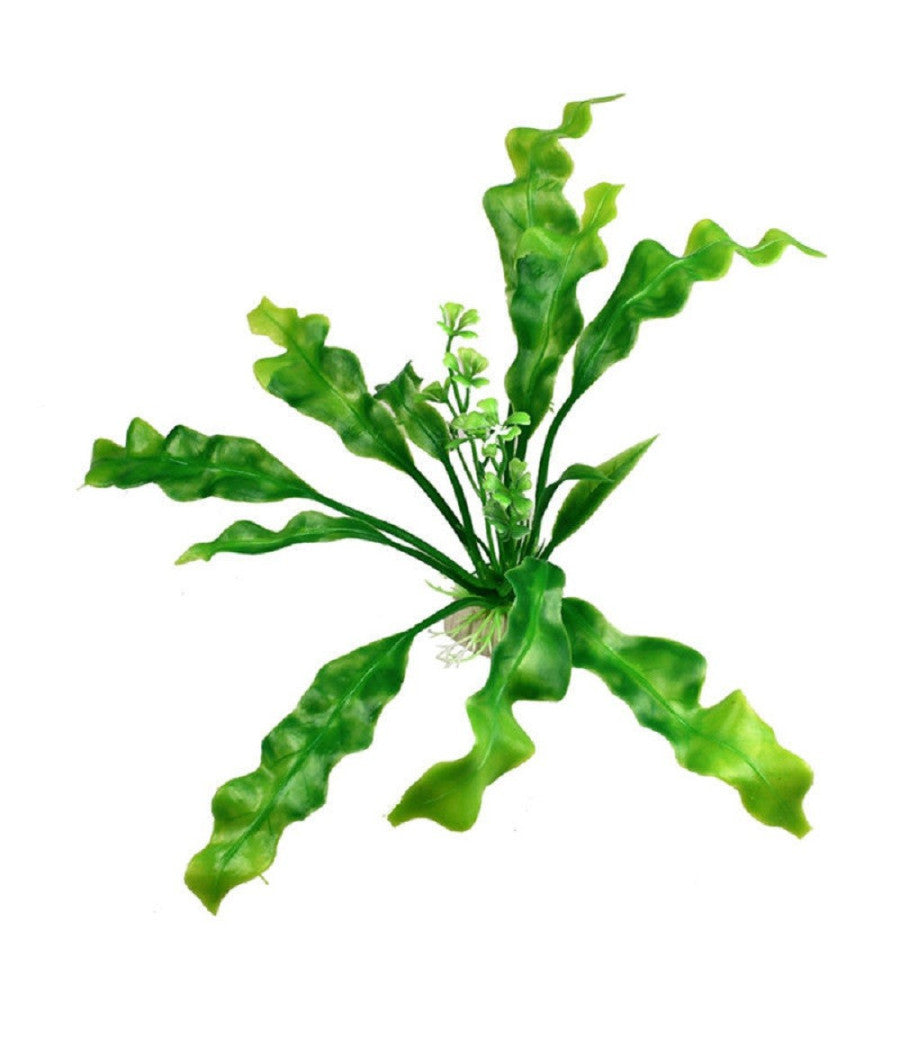 Pianta 20 Cm Piantina Artificiale Per Acquario Piante Finte Plastica Col. Verde         