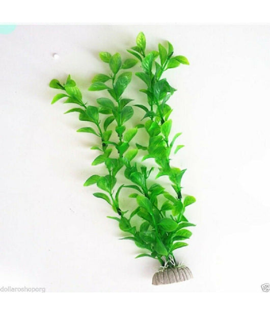 Pianta 27 Cm Piantina Artificiale Per Acquario Piante Finte Plastica Color Verde         