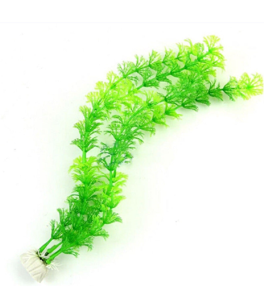 Pianta 30 Cm Piantina Artificiale Per Acquario Piante Finte Plastica Color Verde         