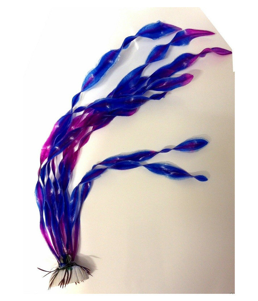 Pianta 32 Cm Piantina Artificiale Per Acquario Piante Finte Plastica Col. Purple         