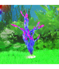 Pianta 32 Cm Piantina Artificiale Per Acquario Piante Finte Plastica Col. Purple         
