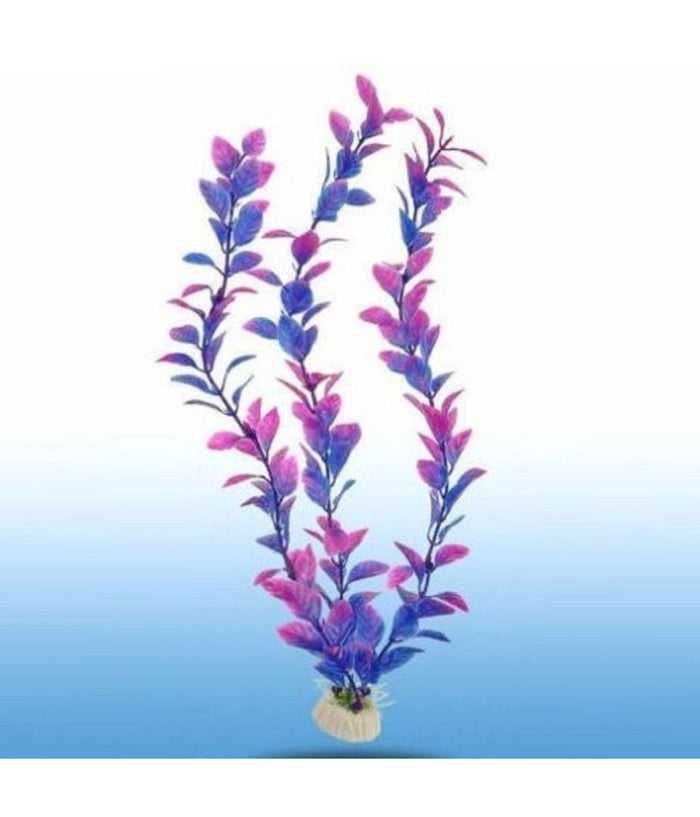 Pianta 32 Cm Piantina Artificiale Per Acquario Piante Finte Plastica Color Viola         
