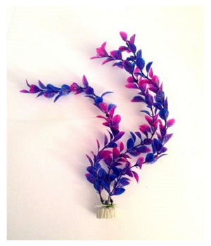 Pianta 32 Cm Piantina Artificiale Per Acquario Piante Finte Plastica Color Viola         