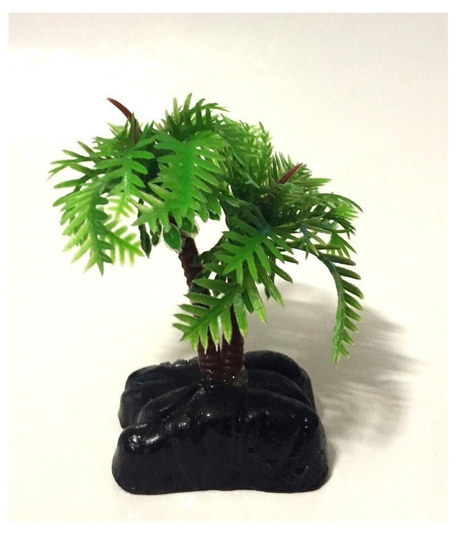 Pianta 6,2 Cm Piantina Decorazione Artificiale Per Acquario Piccola Palma Verde         