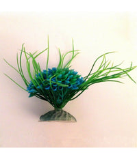 Pianta 7 Cm Piantina Artificiale Acquario Piante Finte Plastica Cespuglio Blu         