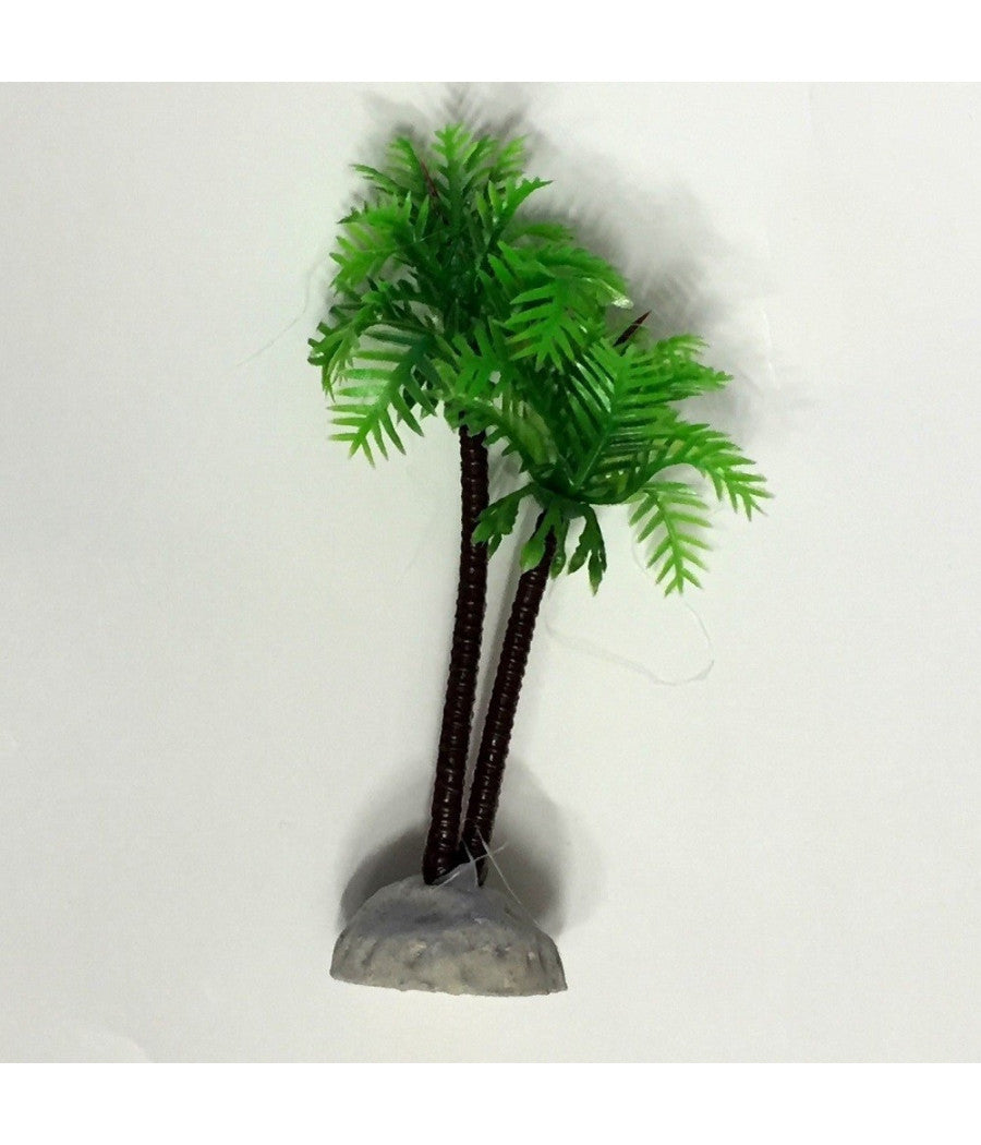Pianta 9,5 Cm Piantina Decorazione Artificiale Per Acquario Piccola Palma Verde         