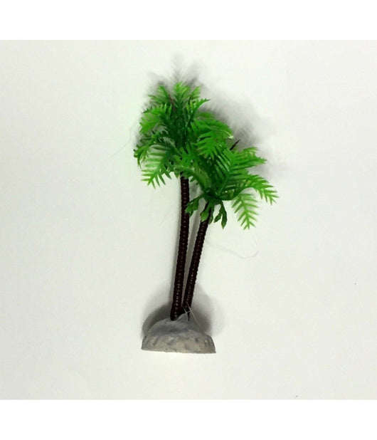 Pianta 9,5 Cm Piantina Decorazione Artificiale Per Acquario Piccola Palma Verde         