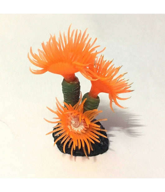 Pianta Corallo Artificiale Finto Per Decorazione Acquario Arancione Vasca Pesci         