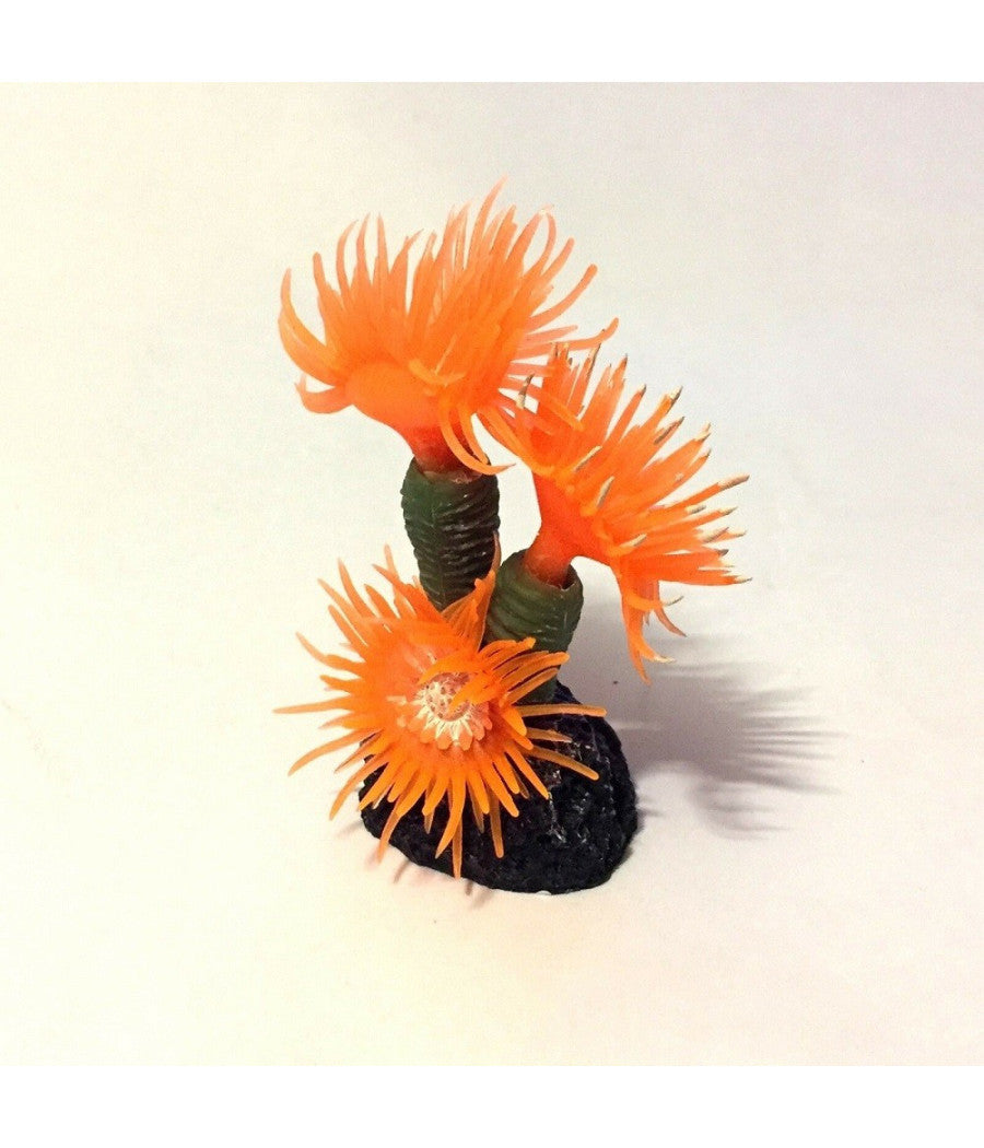 Pianta Corallo Artificiale Finto Per Decorazione Acquario Arancione Vasca Pesci         