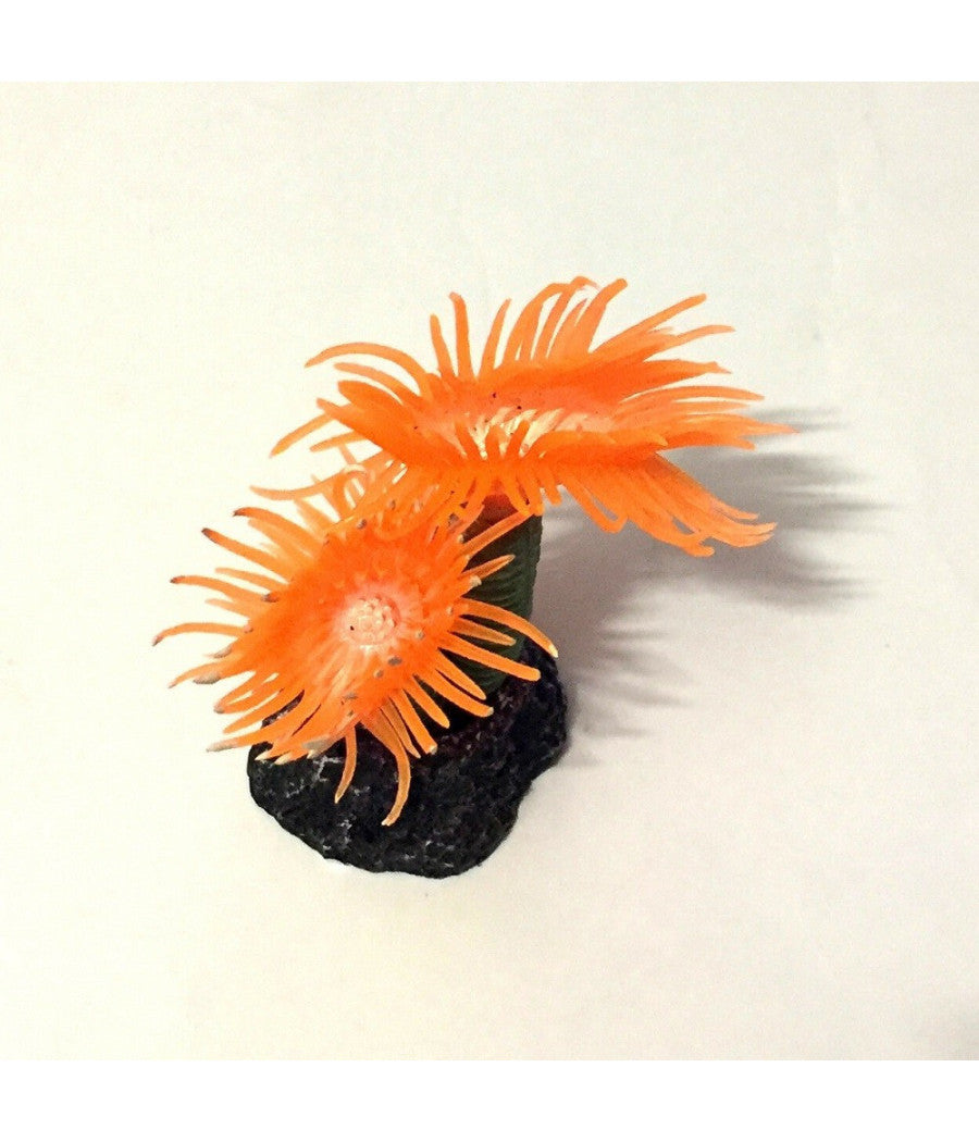 Pianta Corallo Artificiale Finto Per Decorazione Acquario Arancione Vasca Pesci         