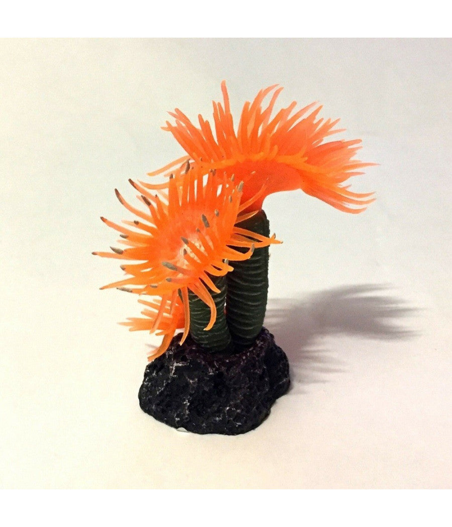 Pianta Corallo Artificiale Finto Per Decorazione Acquario Arancione Vasca Pesci         