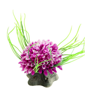 Pianta Piantina Artificiale Per Acquario Piante Finte Plastica Cespuglio Viola         