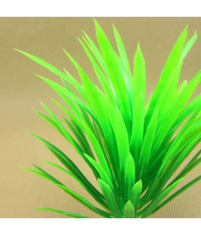 Pianta Piantina Artificiale Per Acquario Piante Finte Plastica Verde A Punta         