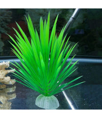 Pianta Piantina Artificiale Per Acquario Piante Finte Plastica Verde A Punta         