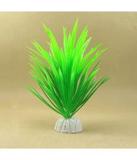Pianta Piantina Artificiale Per Acquario Piante Finte Plastica Verde A Punta         