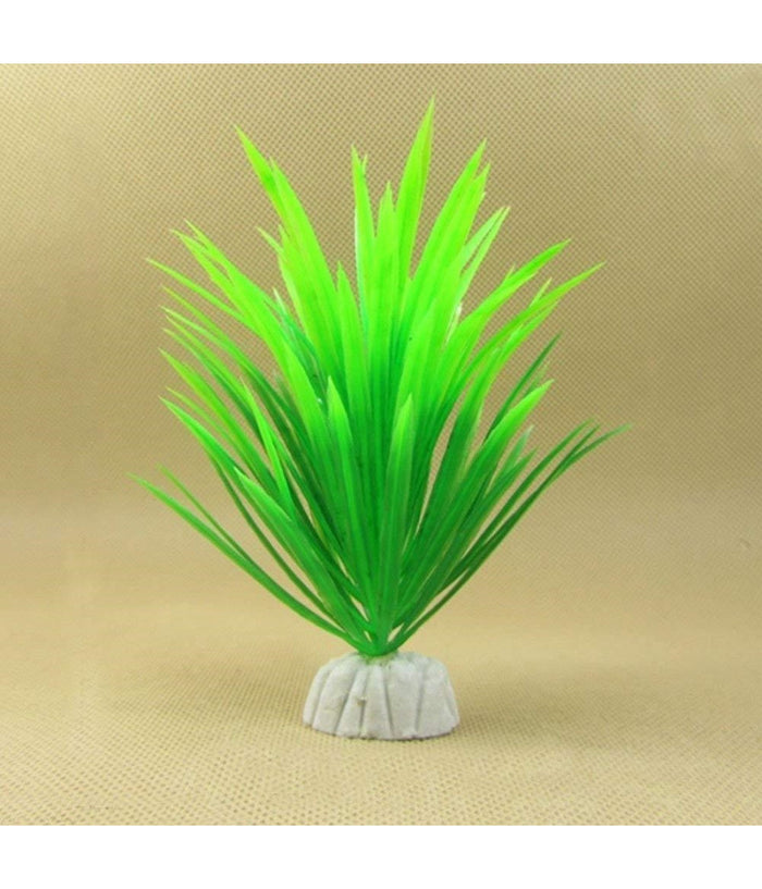 Pianta Piantina Artificiale Per Acquario Piante Finte Plastica Verde A Punta         