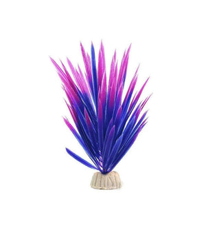 Pianta Piantina Artificiale Per Acquario Piante Finte Plastica Viola Blu Punta         