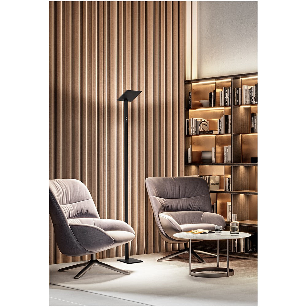 Piantana a Led QUADRA Nera in metallo H.180 cm Perenz