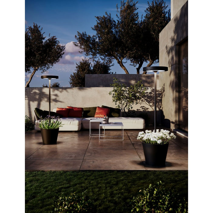 Poldina Reverso Solar L Corten - Lampada a led da terra solare e ricaricabile 11,7W - Piantana da esterno e interno H.156cm