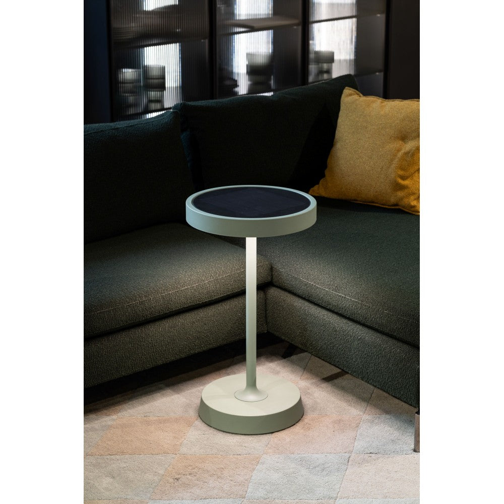 Barbell Solar RF - Lampada a led da terra solare e ricaricabile 65W - Piantana da esterno 3 altezze 156-113-70 cm Salvia