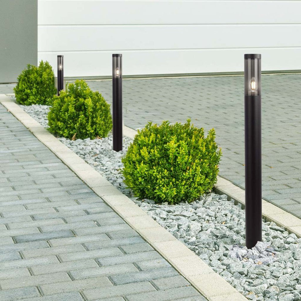 Piantana LED da Giardino 45cm di angolo  con Portalampada E27 Vetro FumE Colore Nero IP44 V-TAC - V-TAC