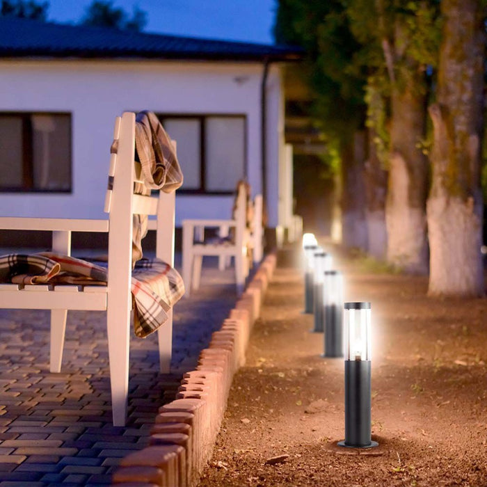 Piantana LED da Giardino 45cm di angolo  con Portalampada E27 Vetro FumE Colore Nero IP44 V-TAC - V-TAC