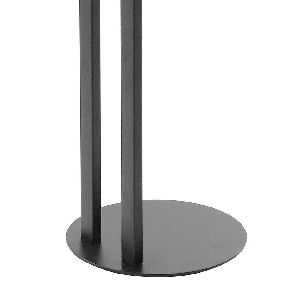 Piantana Porta Asciugamani Nera e Legno di Bambù