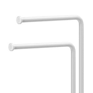 Piantana portasciugamani in acciaio bianco con braccia orientabili