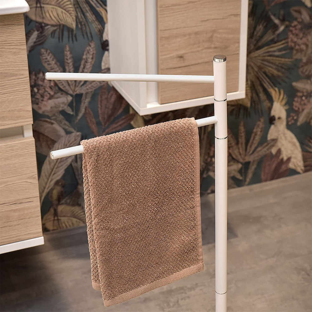 Piantana Portasciugamani Salvaspazio 2 Bracci Bianca