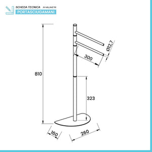 Piantana Portasciugamani Salvaspazio 2 Bracci Bianca