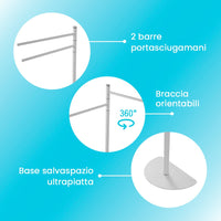 Piantana Portasciugamani Salvaspazio 2 Bracci Bianca