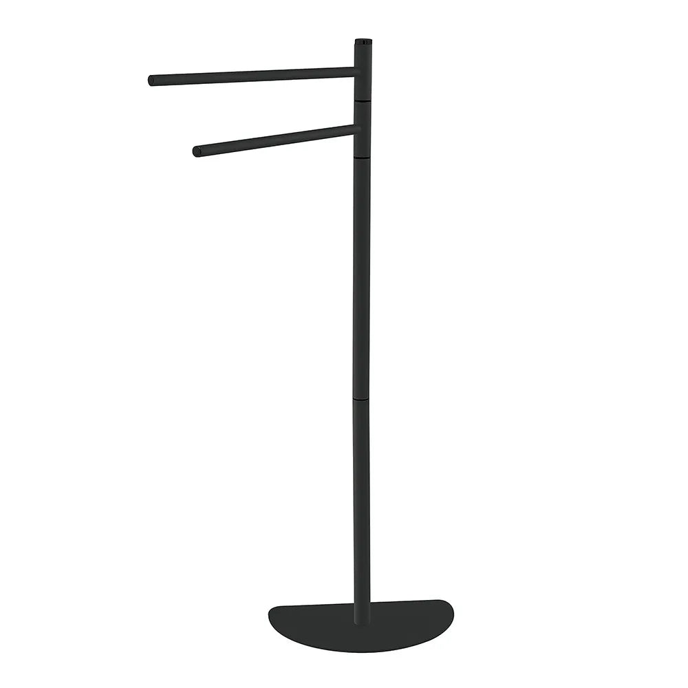 Piantana portasciugamani salvaspazio nero opaco braccia orientabili