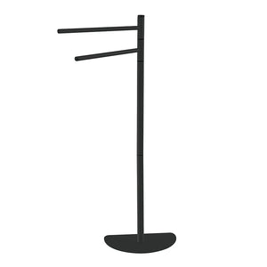 Piantana portasciugamani salvaspazio nero opaco braccia orientabili