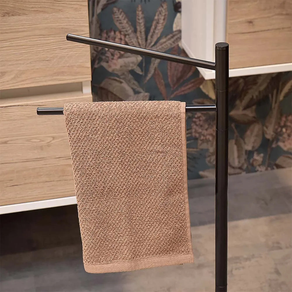 Piantana portasciugamani salvaspazio nero opaco braccia orientabili