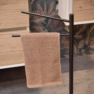 Piantana portasciugamani salvaspazio nero opaco braccia orientabili