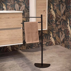 Piantana portasciugamani salvaspazio nero opaco braccia orientabili