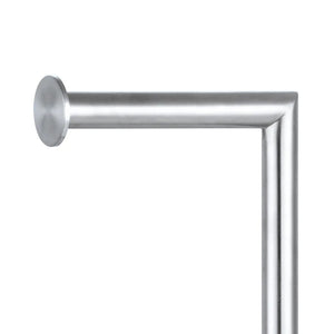 Piantana wc in acciaio satinato con portarotolo e portascopino