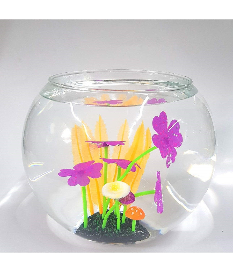 Piante Fiori Colorati Fluorescente 8x12cm  6594 Artificiali Finte Acquario         