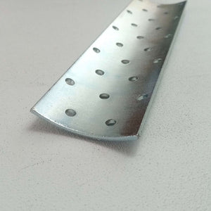 Piastra 50x100mm per giunzione di pali tondi da 80 e 100mm zincata bianca