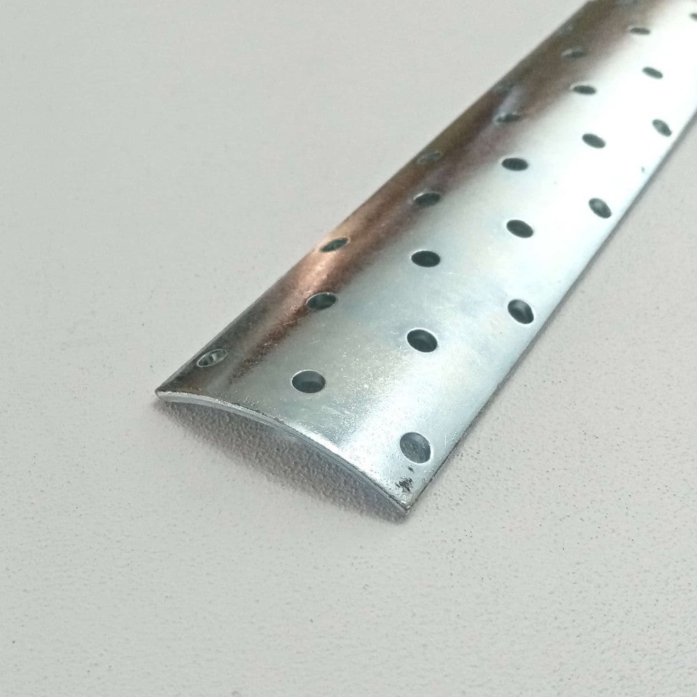 Piastra 50x100mm per giunzione di pali tondi da 80 e 100mm zincata bianca