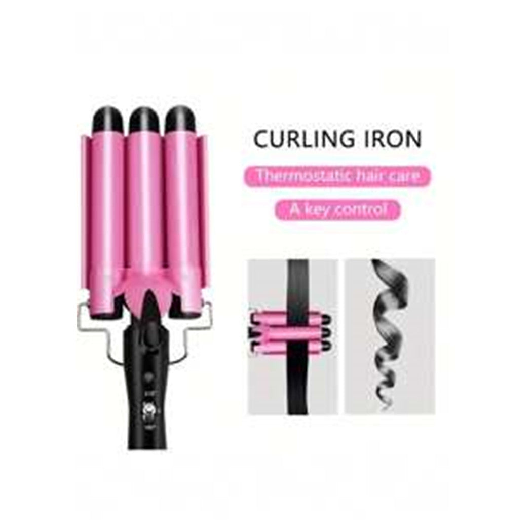 Trade Shop - Piastra Arricciacapelli A 3 Barili In Ceramica Tormalina Temperatura Regolabile         