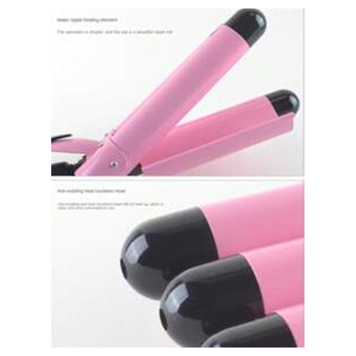 Trade Shop - Piastra Arricciacapelli A 3 Barili In Ceramica Tormalina Temperatura Regolabile         