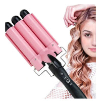 Trade Shop - Piastra Arricciacapelli A 3 Barili In Ceramica Tormalina Temperatura Regolabile         