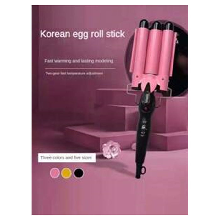 Trade Shop - Piastra Arricciacapelli A 3 Barili In Ceramica Tormalina Temperatura Regolabile         