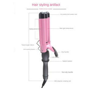 Trade Shop - Piastra Arricciacapelli A 3 Barili In Ceramica Tormalina Temperatura Regolabile         